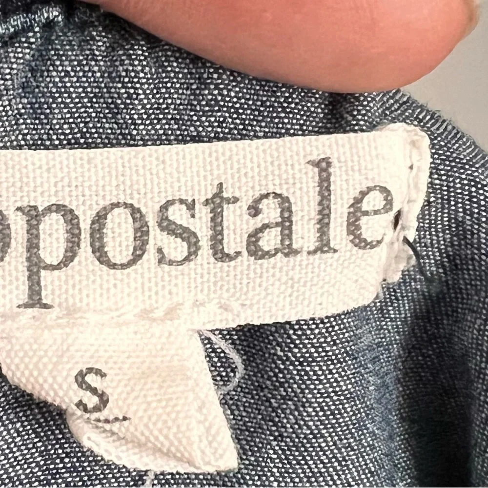 EUC, Aeropostale Spaghetti Strap Shorts Romper, size Sm, denim style W/Pockets - Picture 5 of 11